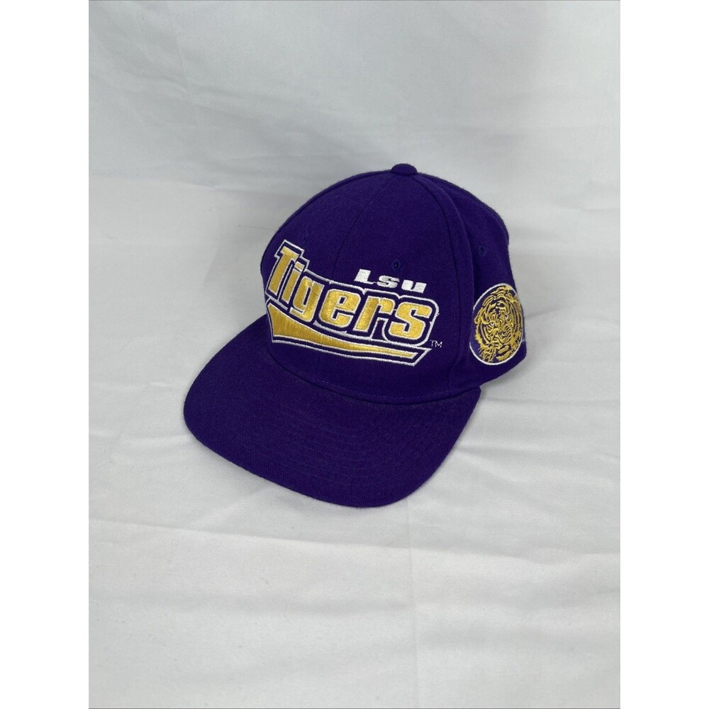 Rare 90s Starter The Right Hat LSU Tigers Wool SnapBack Cap Blue Embroidered